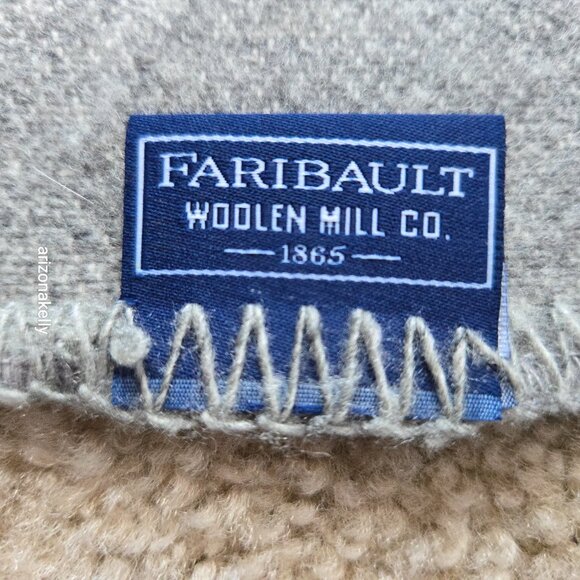 Faribault Woolen Mills Revival Stripe Scarf in Grey Multi Wool 80/Cotton 20 - Picture 4 of 9